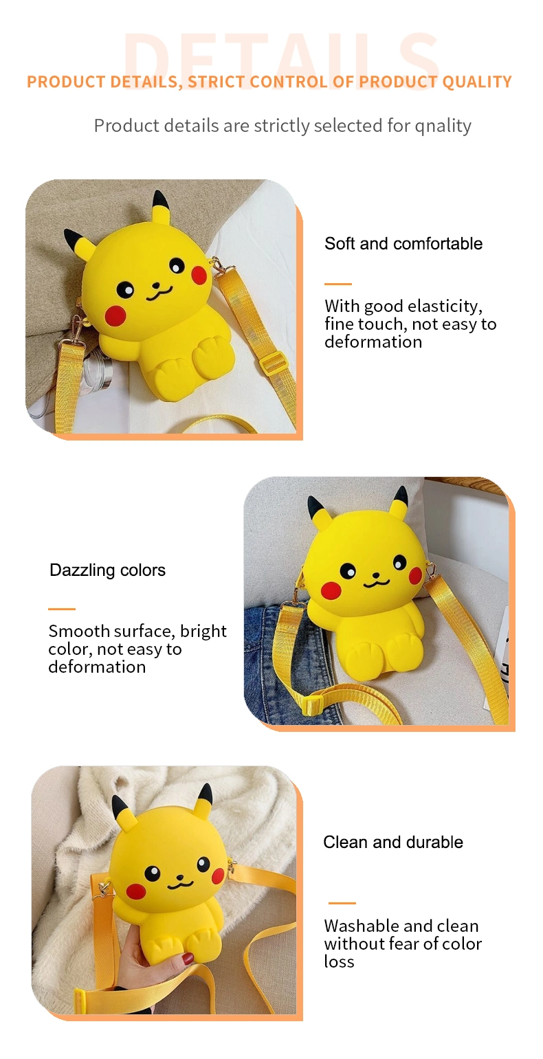 Yellow Small Bag Children&prime; S Silicone Cartoon Cute Crossbody Bag Single Shoulder Bag Coin Purse Phone Bag